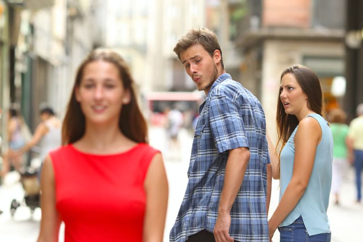 Distracted Boyfriend meme about Extracted