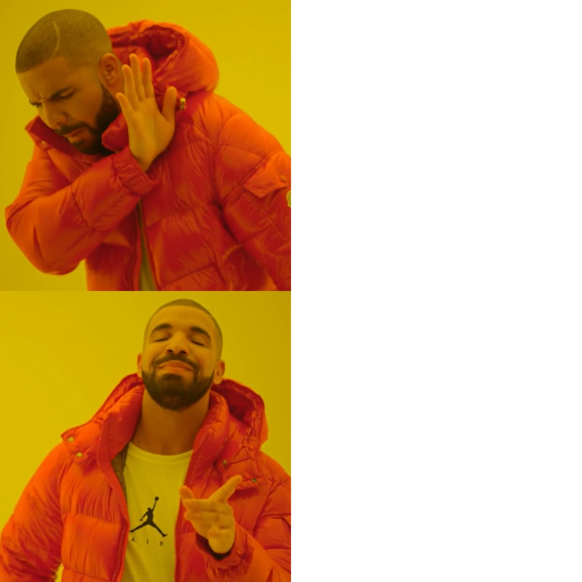 Drake Hotline Bling meme about Extracted