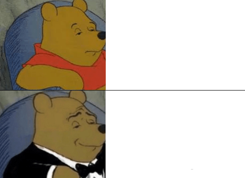 Tuxedo Winnie The Pooh meme about Extracted