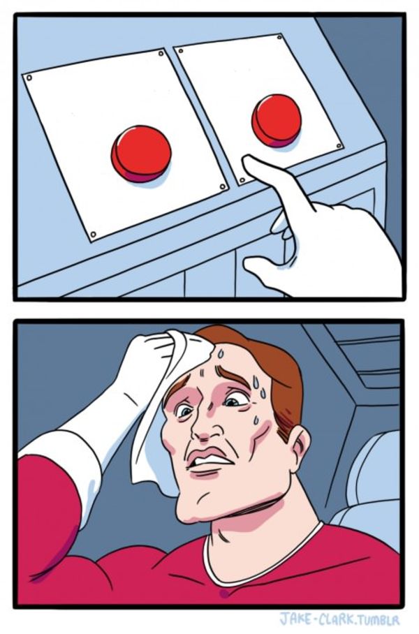 Two Buttons meme about Extracted