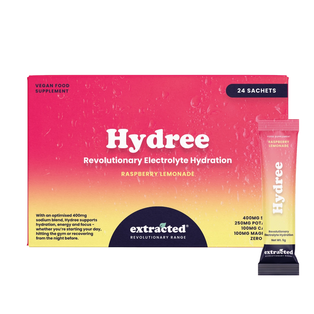 A Hydree electrolyte box with a sachet